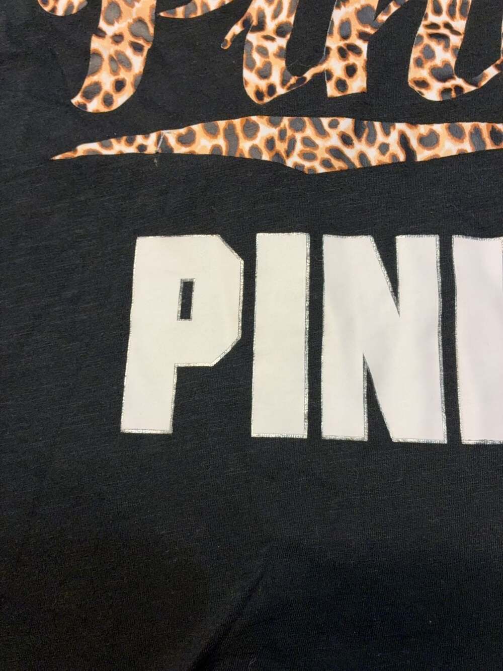 Victoria's Secret PINK Black Leopard Graphic Tank Top Size Medium - Picture 5 of 8